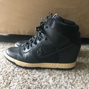 Size 9 Black Nike Wedge Sneakers
